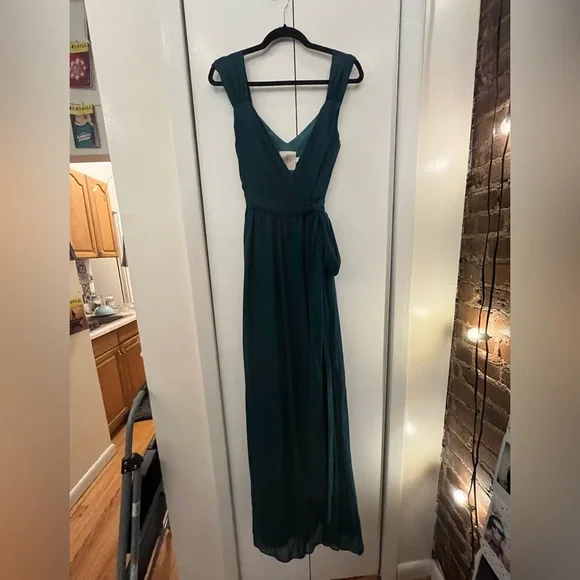 slim fit dress slacks Sonoma Halterneck Faux Wrap Twist Back Mini Dress Jade Green